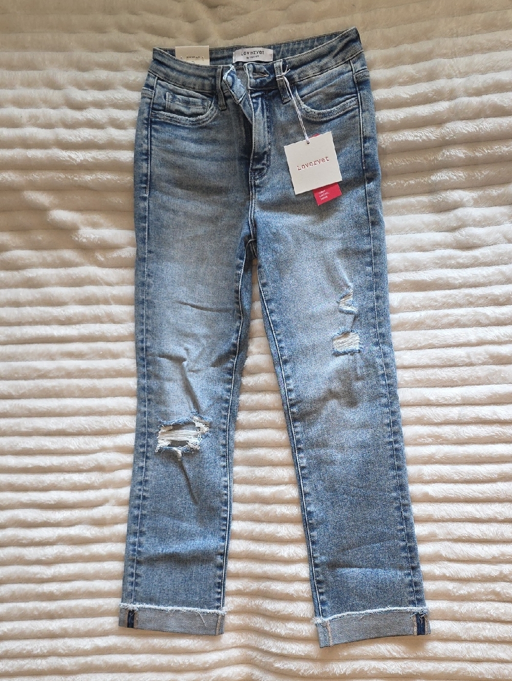 0013 Lovervet High Rise Slim Straight Jeans With Tummy Control